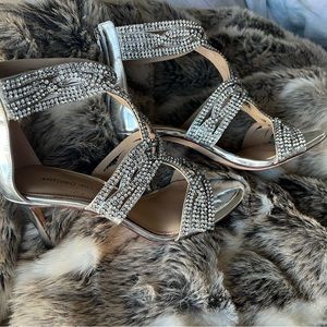 Antonio Melani Beautiful Silver Heels . Size 8 like new worn 1 time !